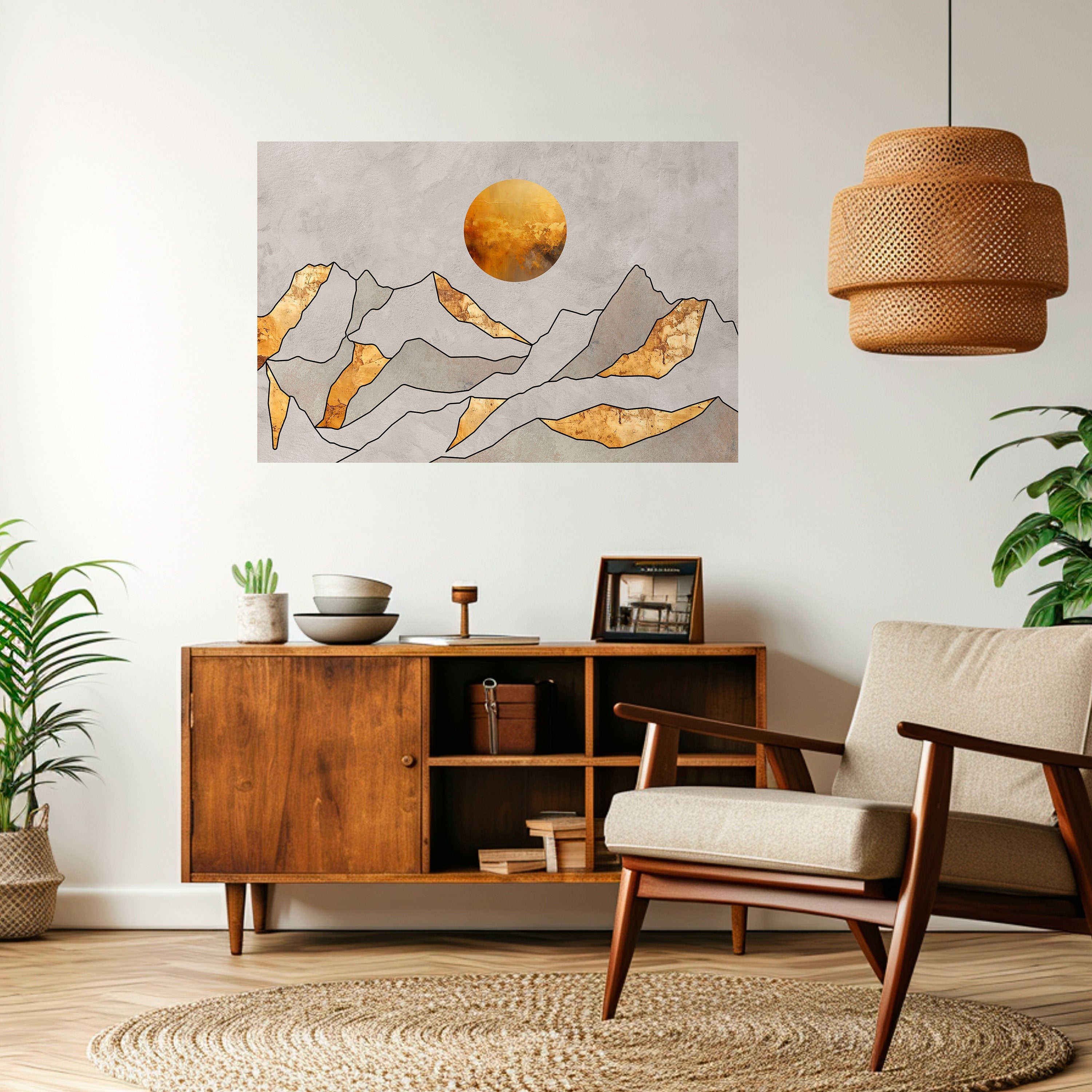 SUNNY BLAZE Peel and Stick Horizontal Poster