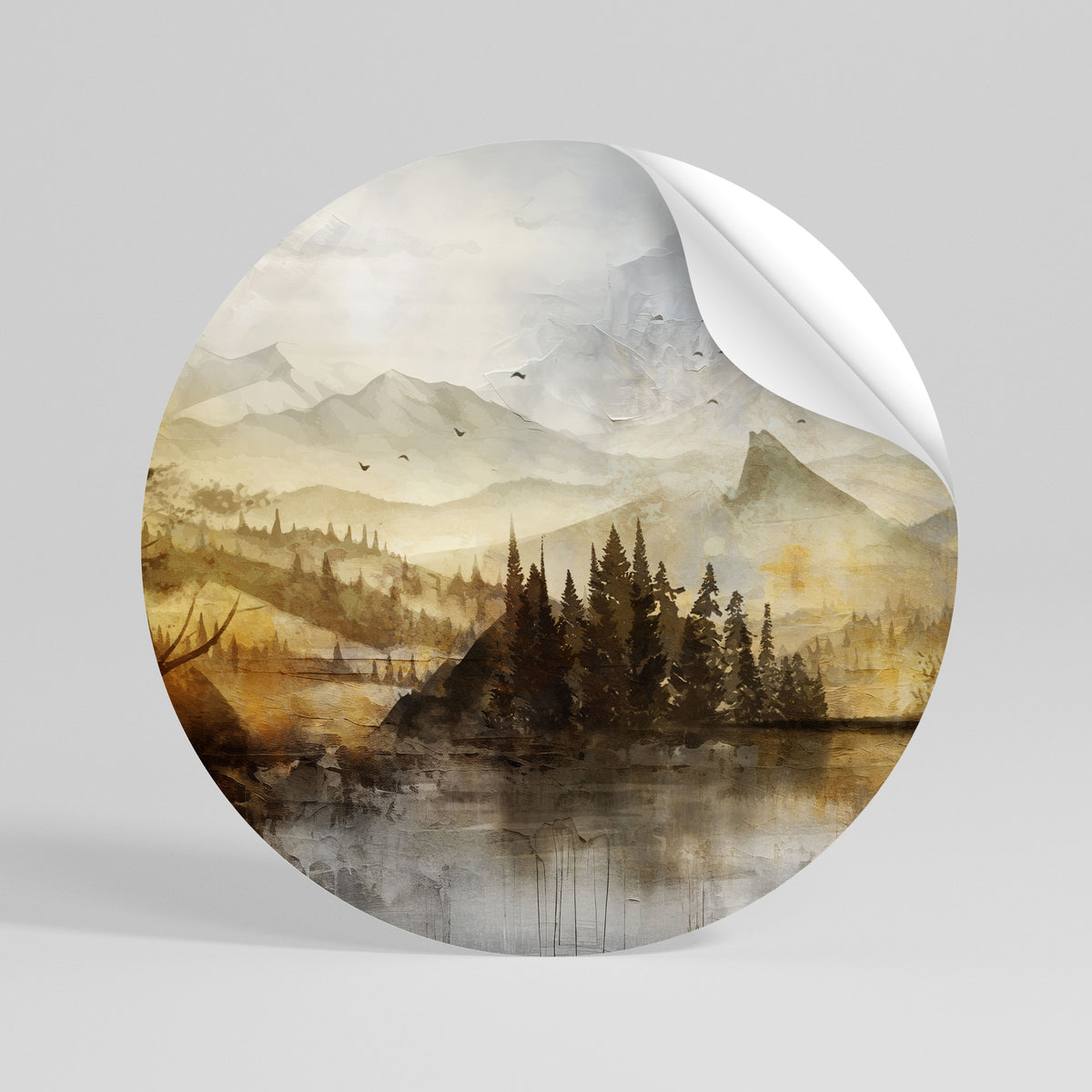 AUTUMN AURA Runder Wandsticker zum Abziehen und Aufkleben