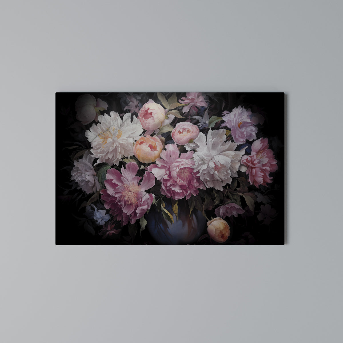 CRASHED PEONIES Horizontal Canvas Print