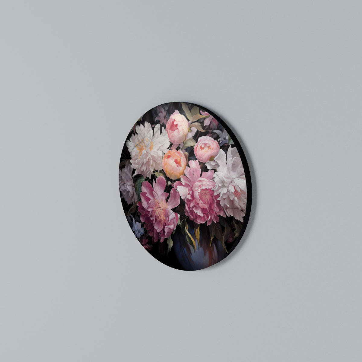 CRASHED PEONIES Round Wall Art