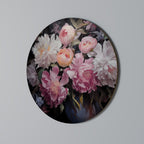 CRASHED PEONIES Round Wall Art