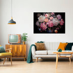 CRASHED PEONIES Selbstklebendes Horizontal-Poster