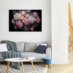 CRASHED PEONIES Selbstklebendes Horizontal-Poster