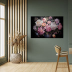 CRASHED PEONIES Selbstklebendes Horizontal-Poster