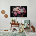 CRASHED PEONIES Selbstklebendes Horizontal-Poster