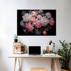 CRASHED PEONIES Selbstklebendes Horizontal-Poster