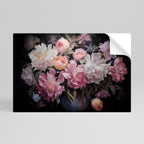 CRASHED PEONIES Selbstklebendes Horizontal-Poster