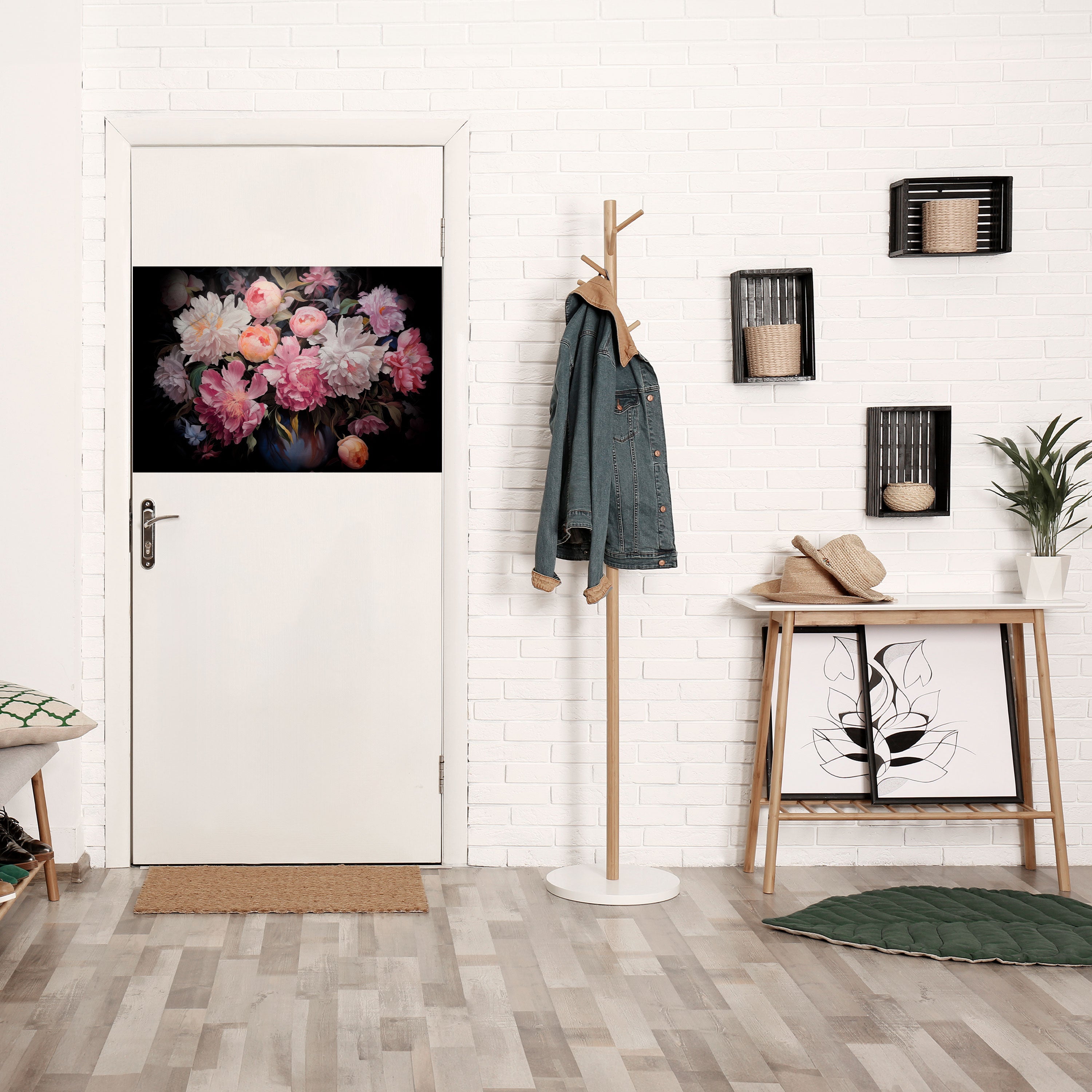 CRASHED PEONIES Peel and Stick Horizontal Poster