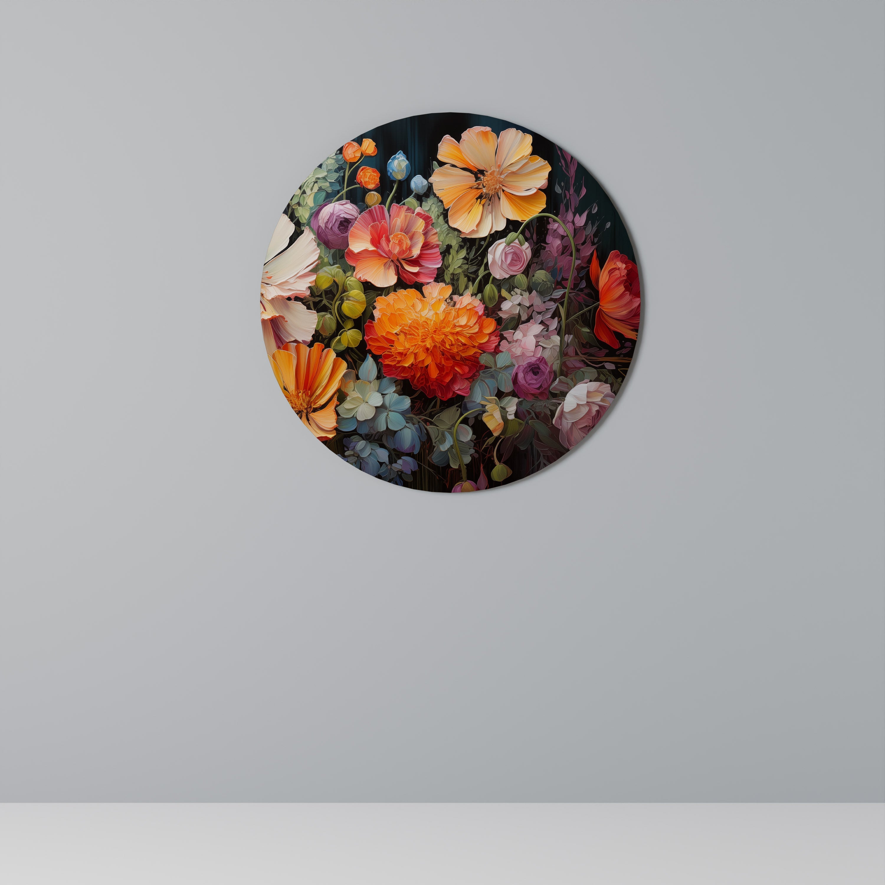 Runde Wandkunst „BLOOMING WILDERNESS“