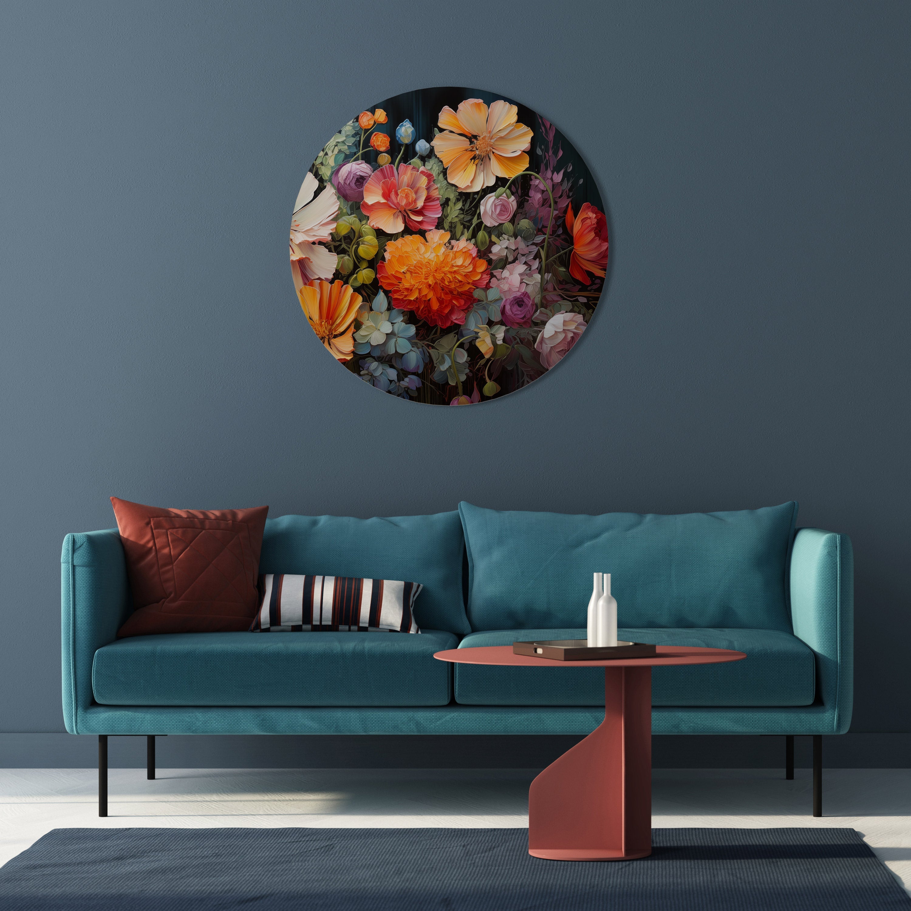 Runde Wandkunst „BLOOMING WILDERNESS“