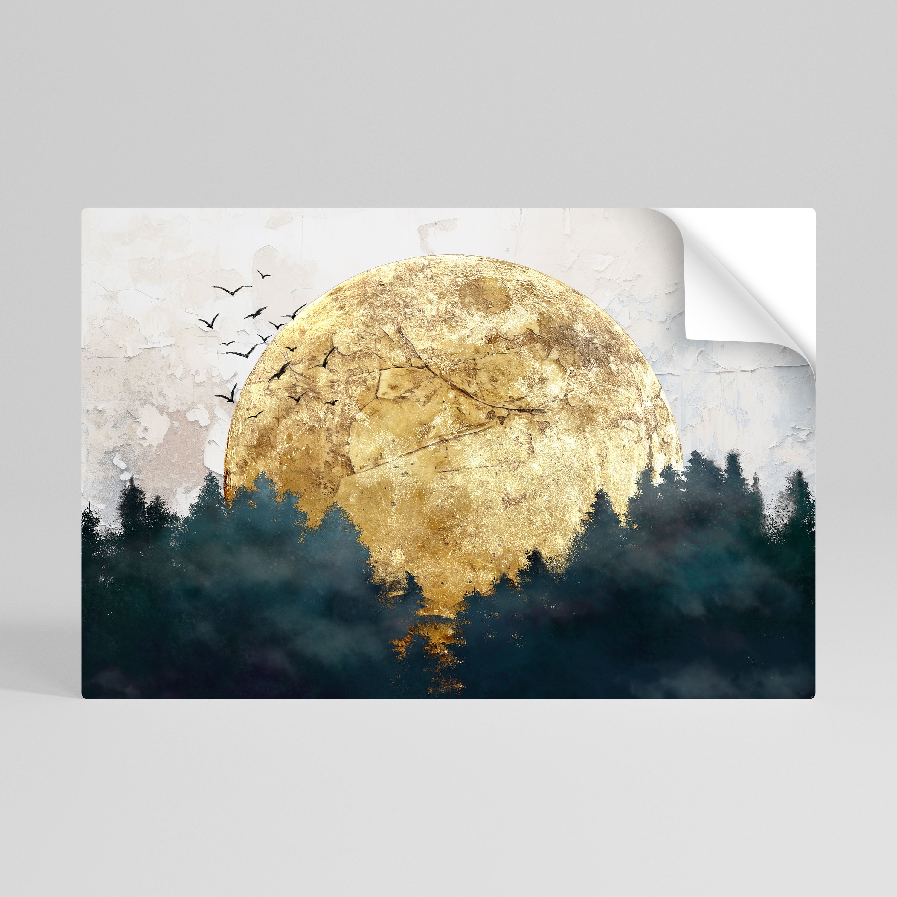 RISING MOON Selbstklebendes Horizontal-Poster