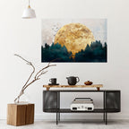 RISING MOON Selbstklebendes Horizontal-Poster