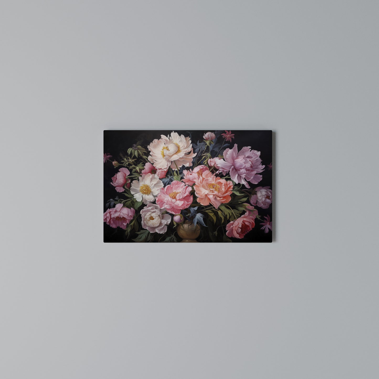 PEONIES BLOSSOM Horizontal Canvas Print