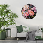 PEONIES BLOSSOM Runde Wanddekoration Ø 69 cm
