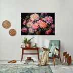 PEONIES BLOSSOM Selbstklebendes Horizontal-Poster