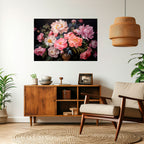 PEONIES BLOSSOM Selbstklebendes Horizontal-Poster
