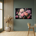 PEONIES BLOSSOM Selbstklebendes Horizontal-Poster
