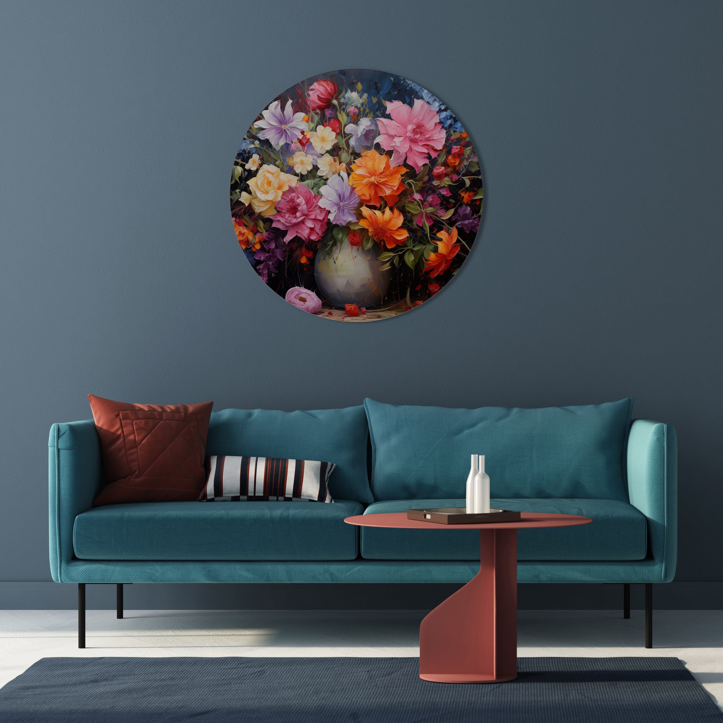 EUPHORIC BOUQUET Runde Wandkunst