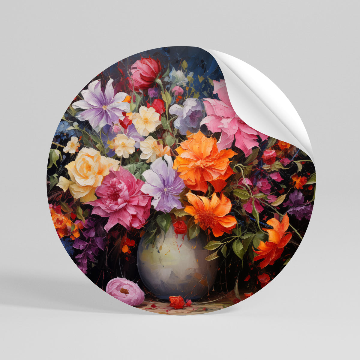 EUPHORIC BOUQUET Runder Wandsticker zum Abziehen und Aufkleben