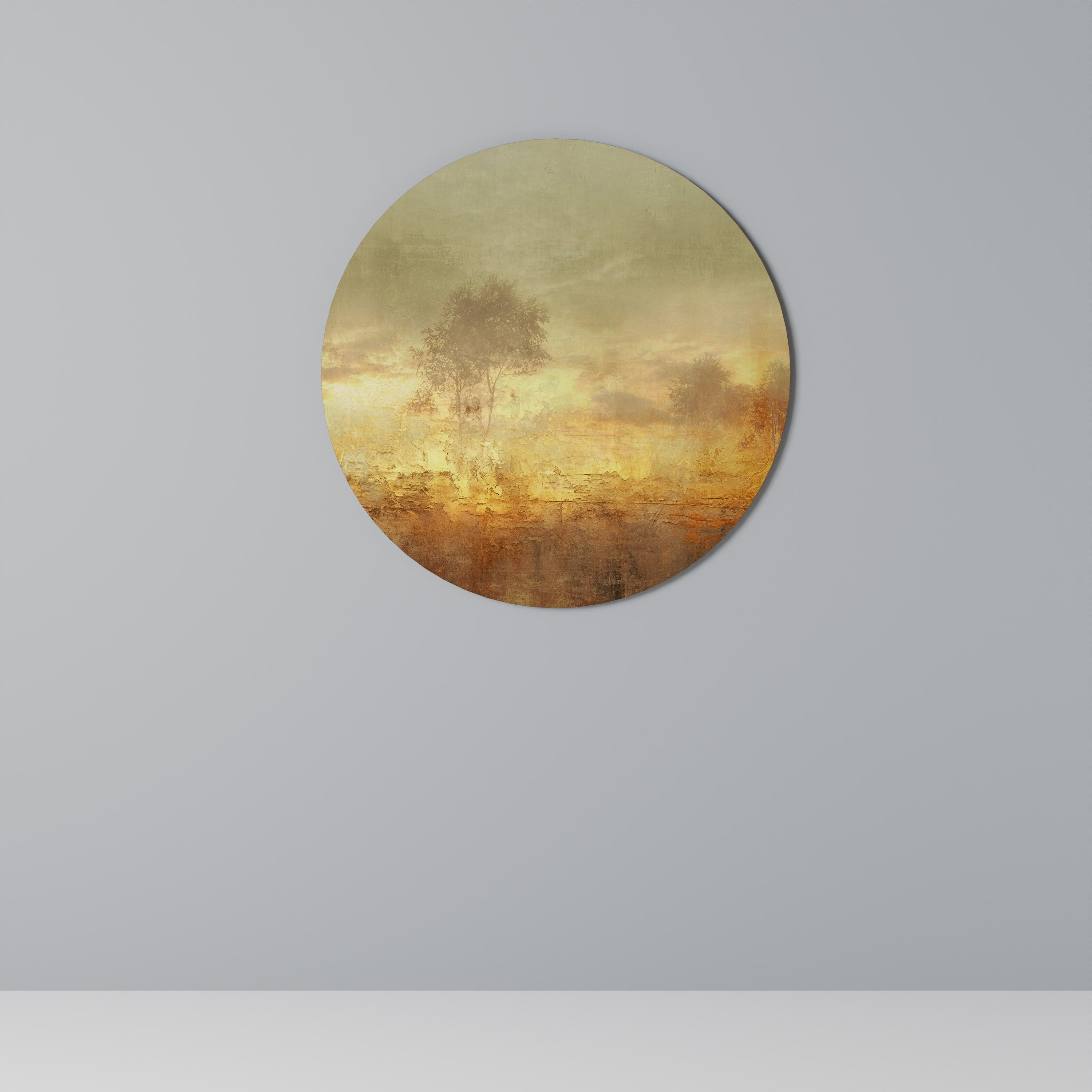 AMBER DREAMSCAPE Runde Wandkunst