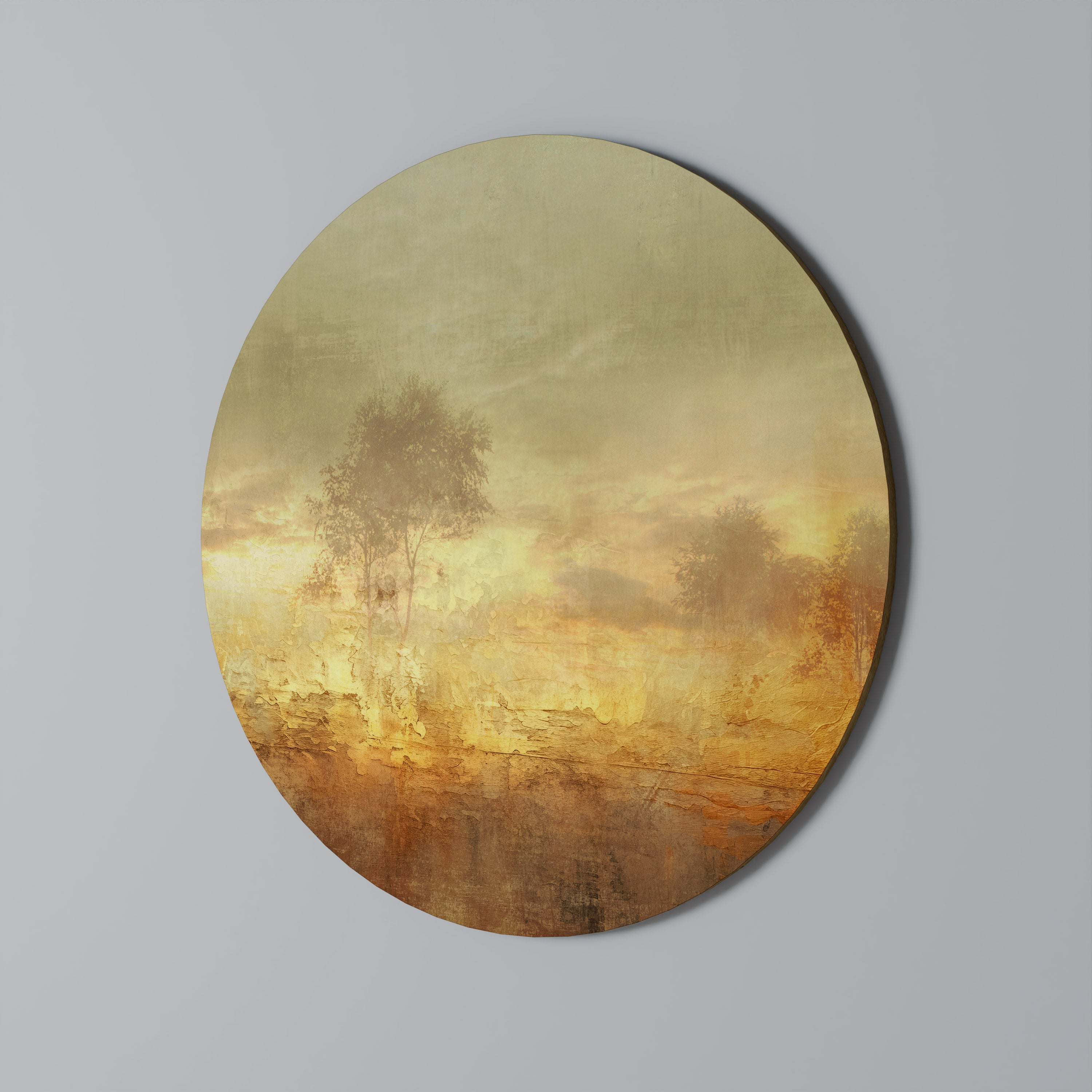 AMBER DREAMSCAPE Runde Wandkunst