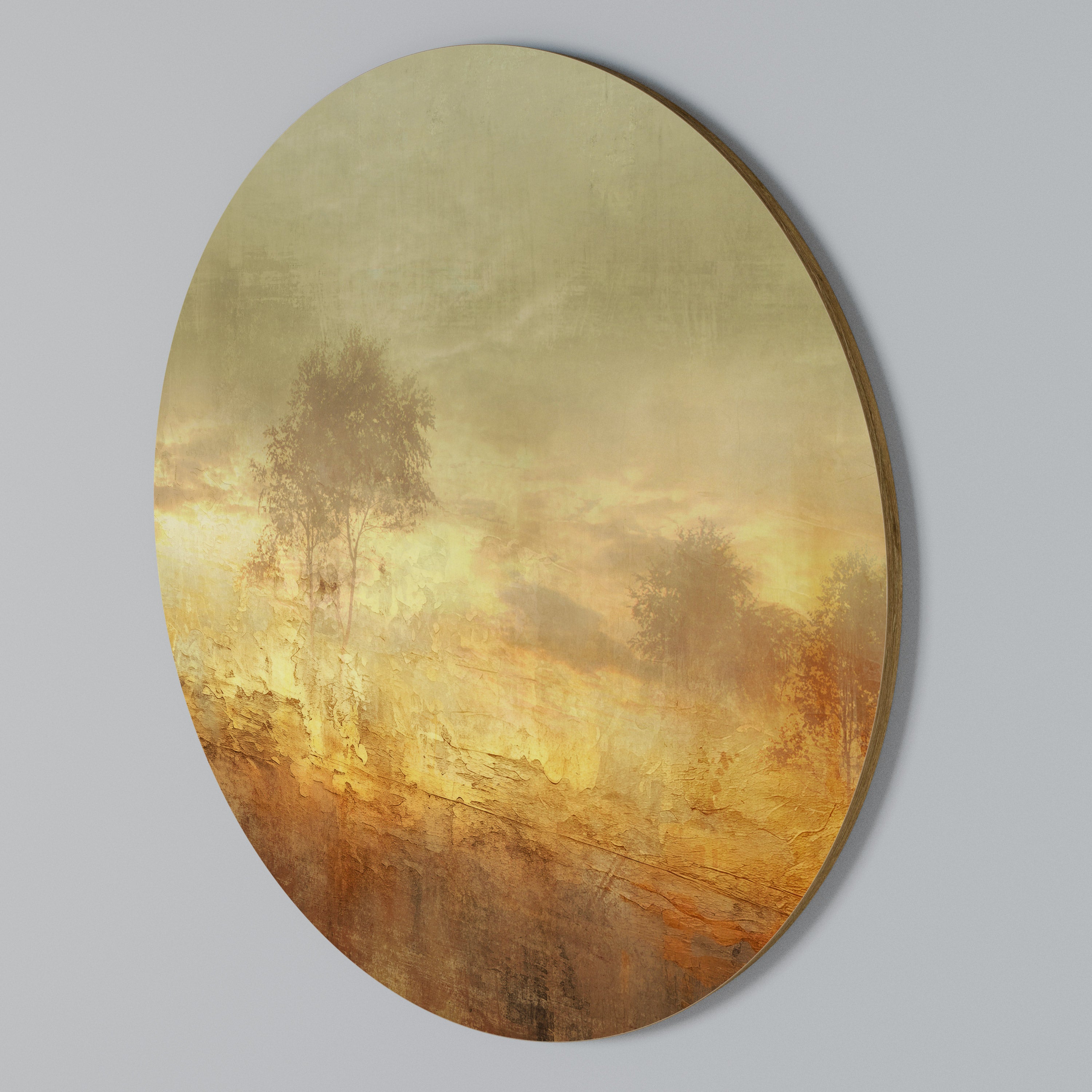 AMBER DREAMSCAPE Rundes Wandbild