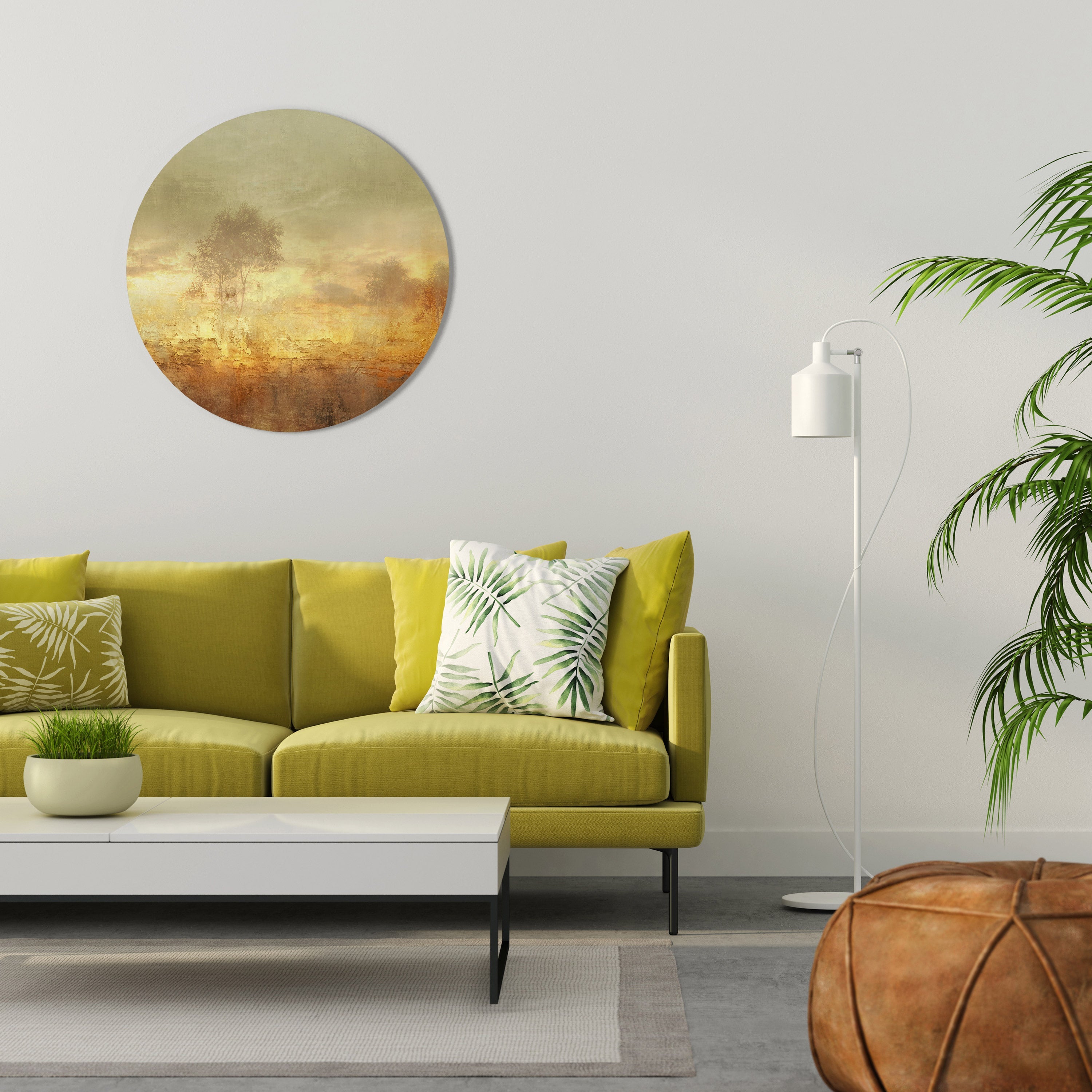 AMBER DREAMSCAPE Runde Wandkunst