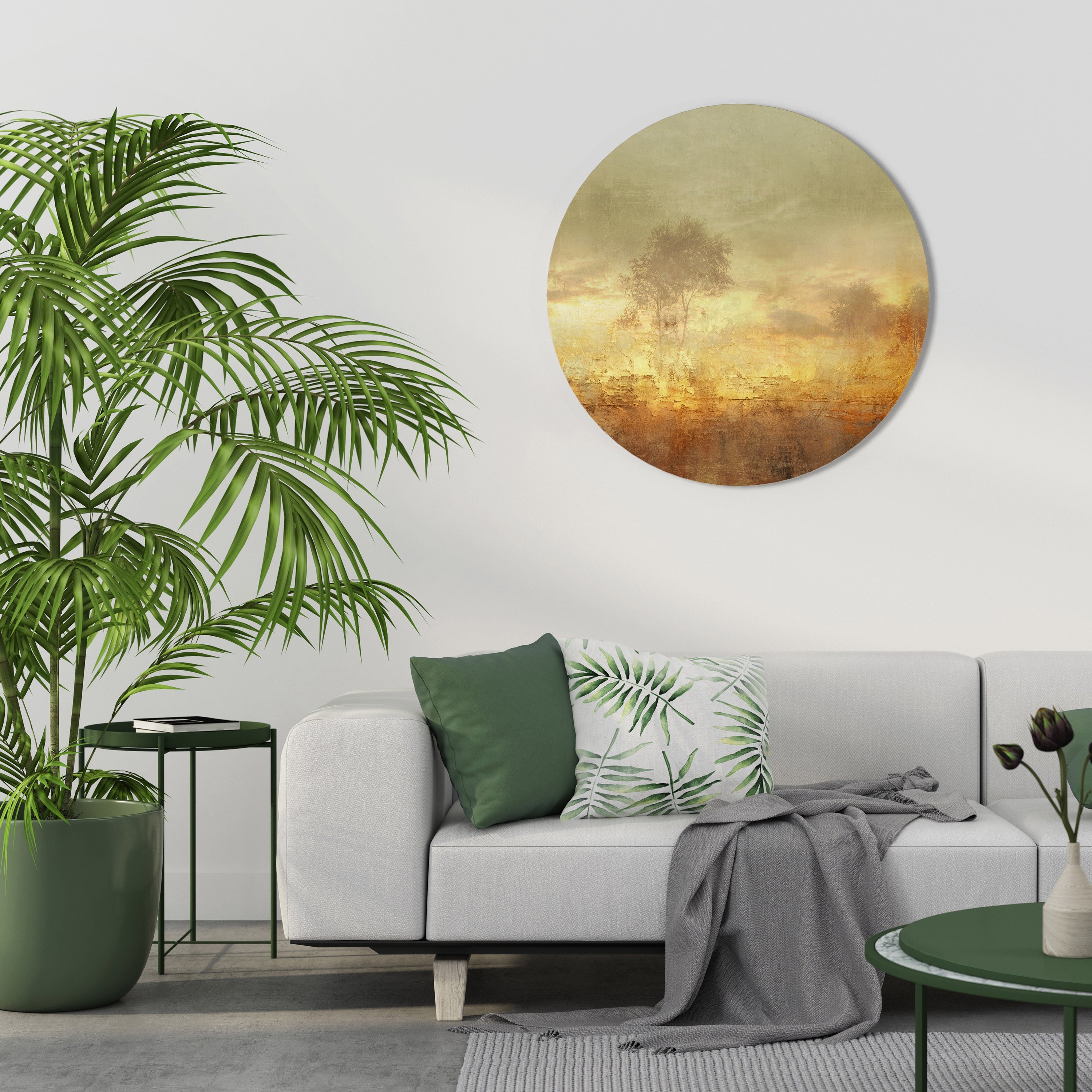 AMBER DREAMSCAPE Runde Wandkunst