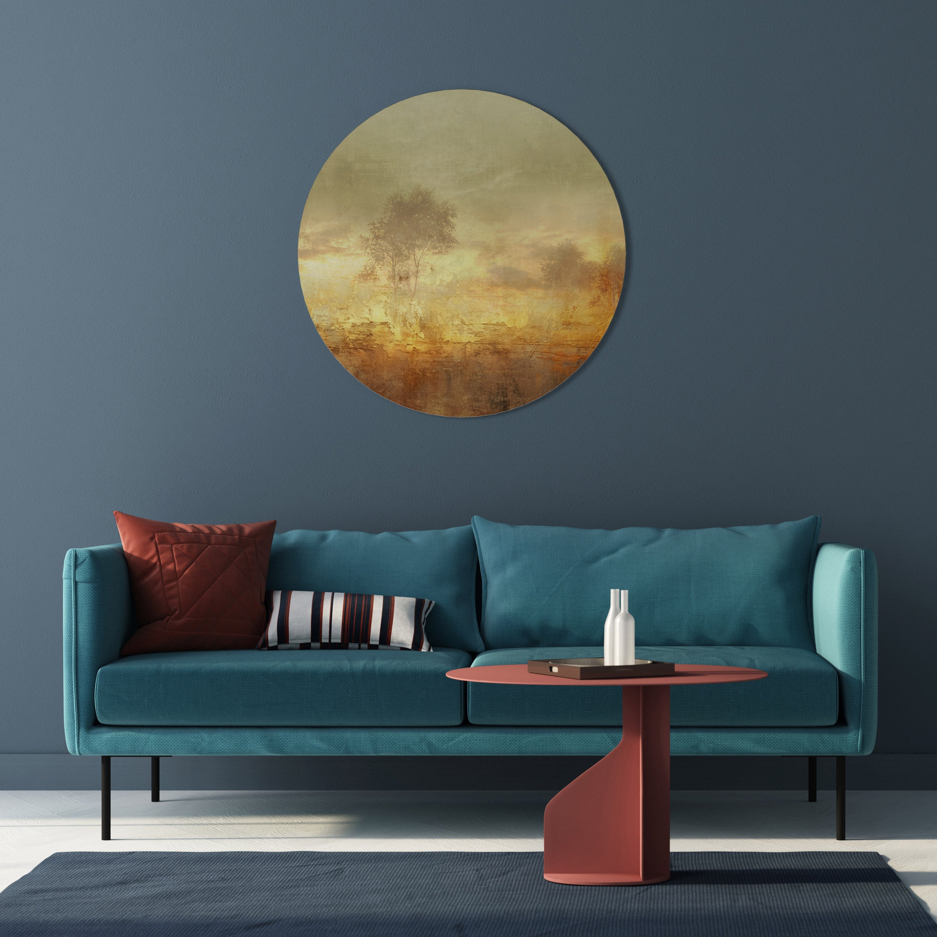 AMBER DREAMSCAPE Runde Wandkunst