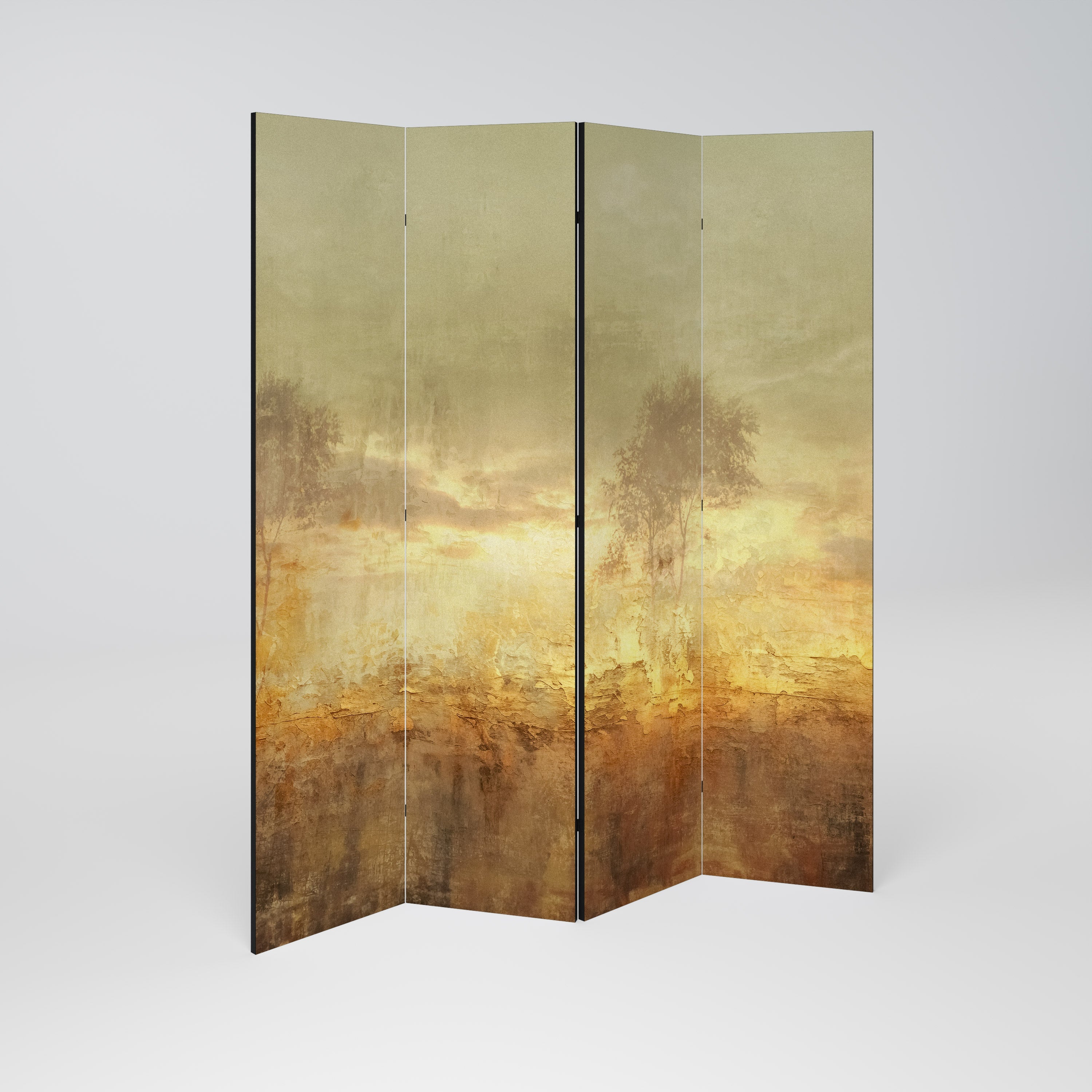 AMBER DREAMSCAPE Dekorativer 4-teiliger Raumteiler