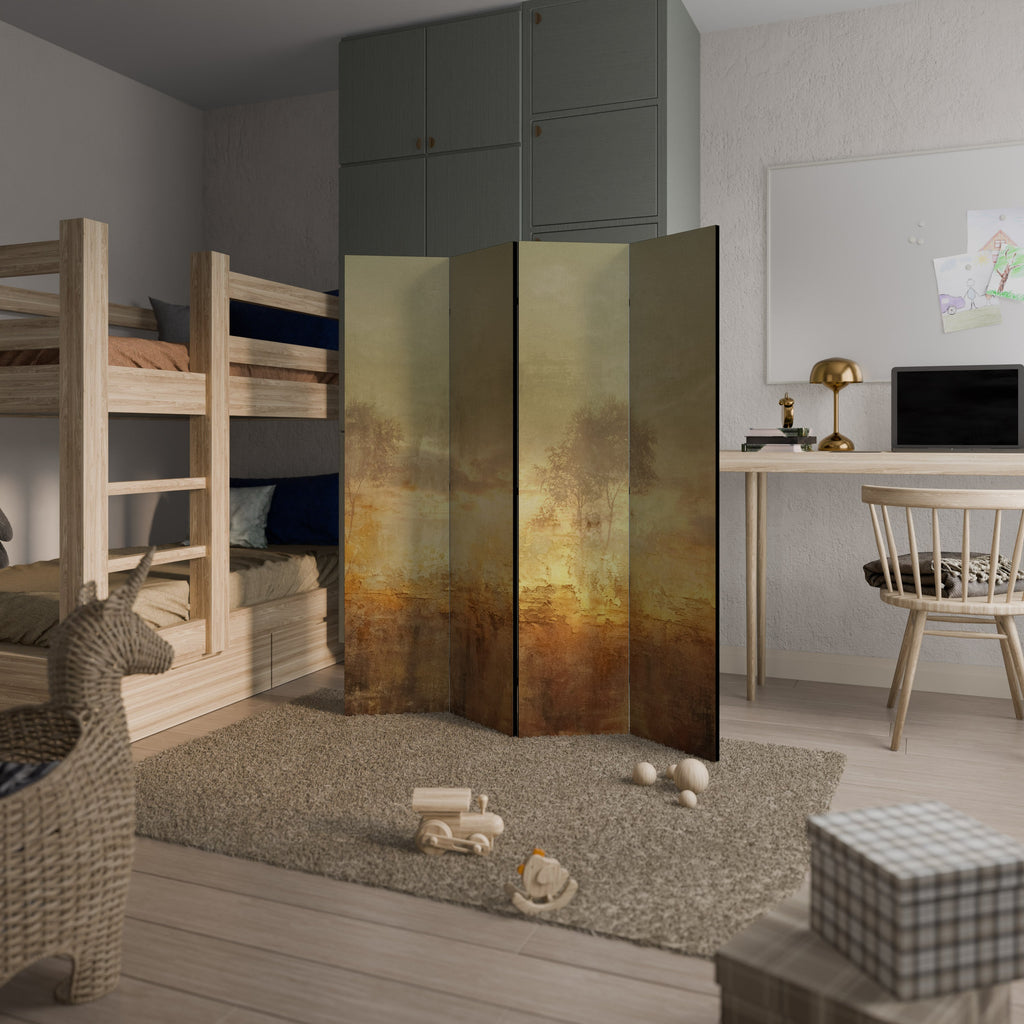 AMBER DREAMSCAPE Dekorativer 4-teiliger Raumteiler