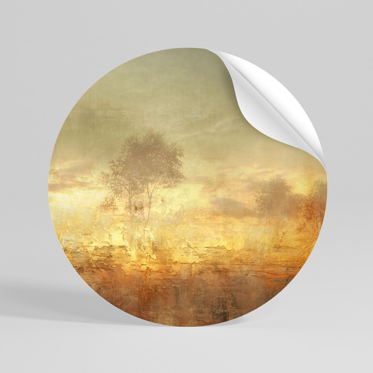 AMBER DREAMSCAPE Runder Wandsticker zum Abziehen und Aufkleben