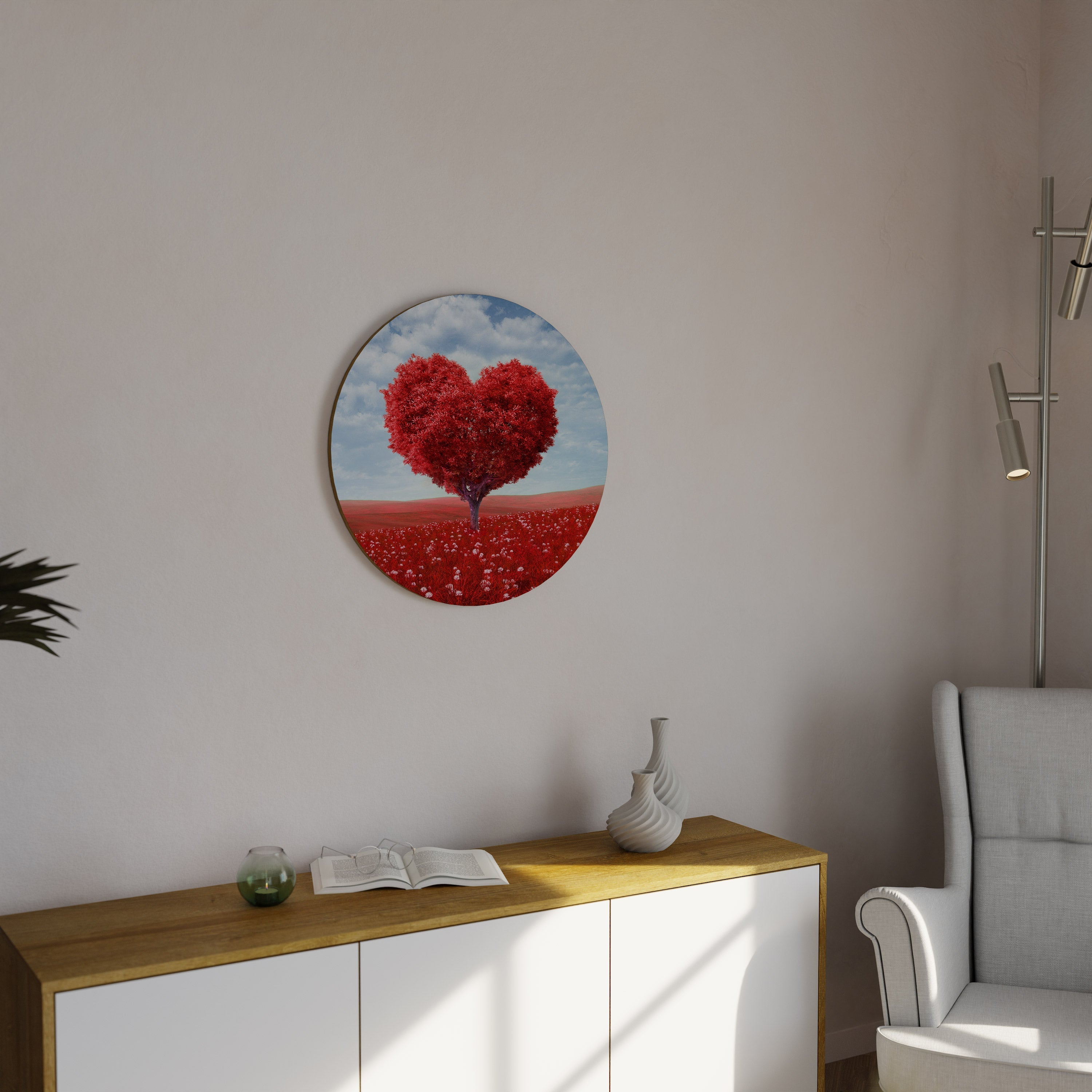 Runde Wandkunst „Love's Embrace“