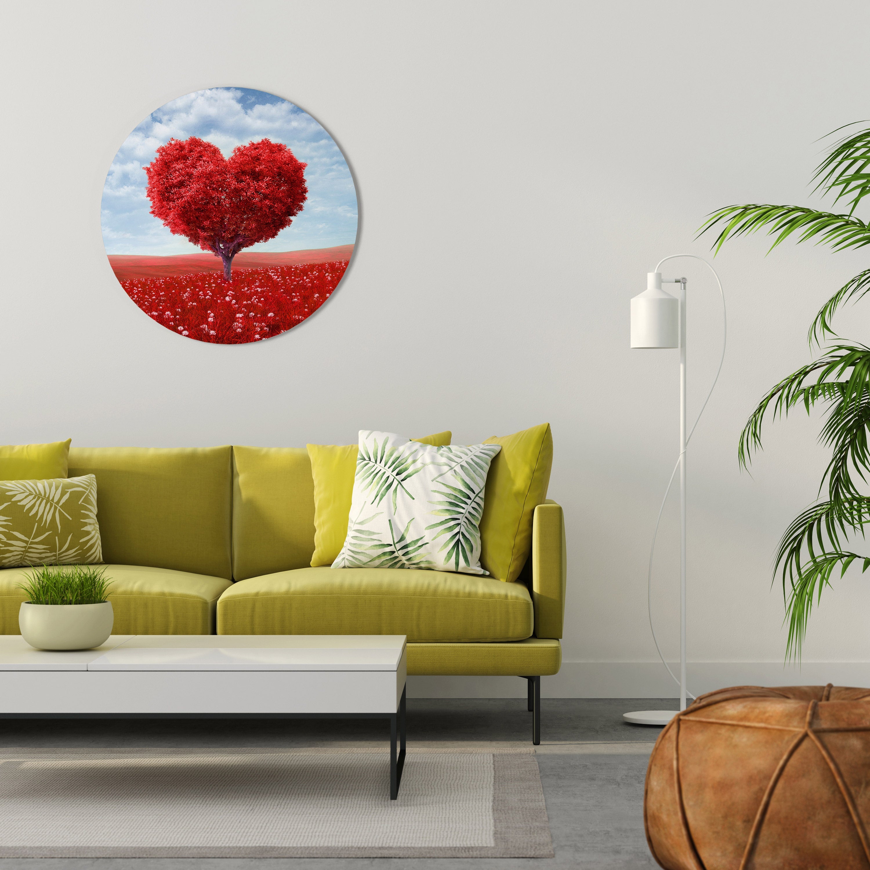 Runde Wandkunst „Love's Embrace“