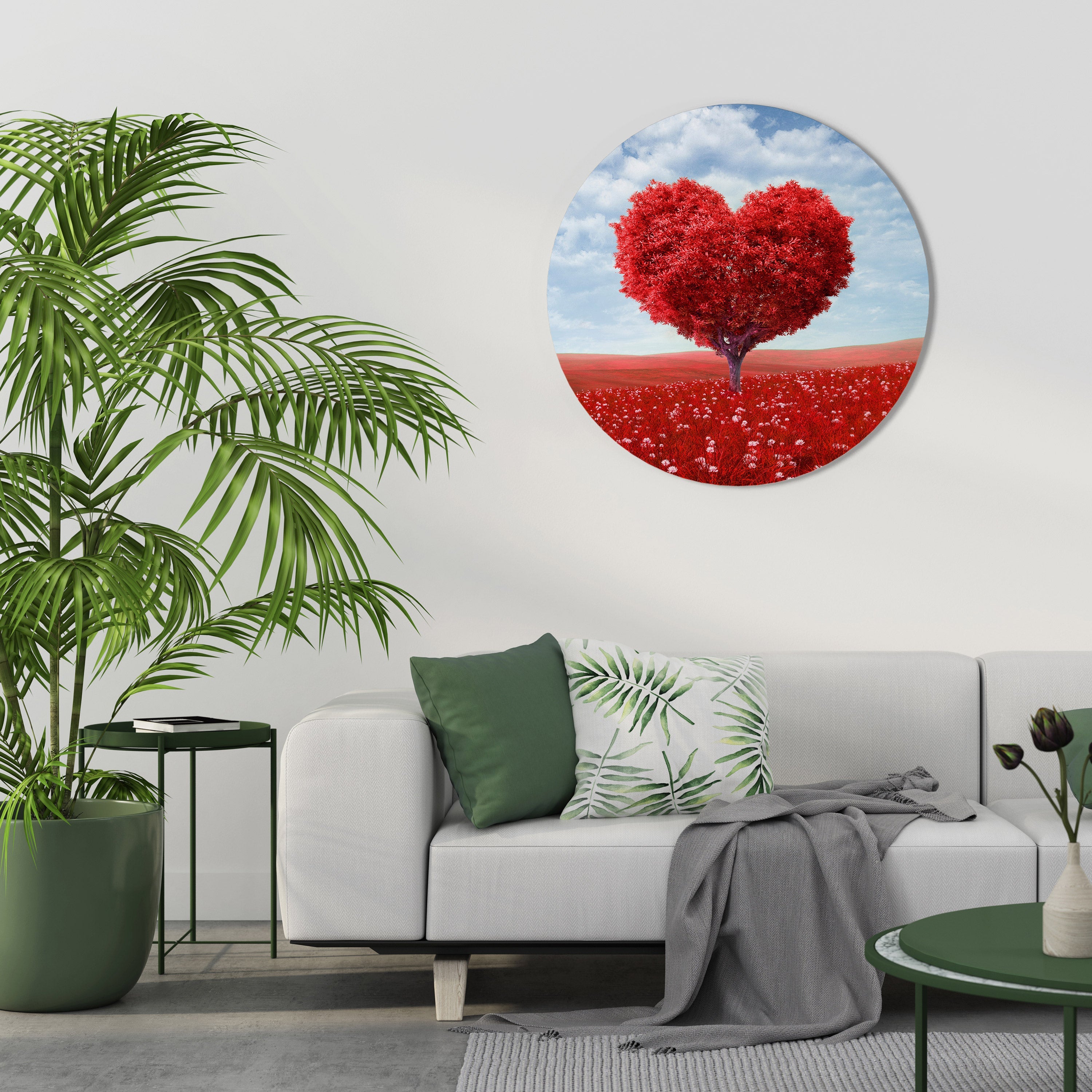 Runde Wandkunst „Love's Embrace“