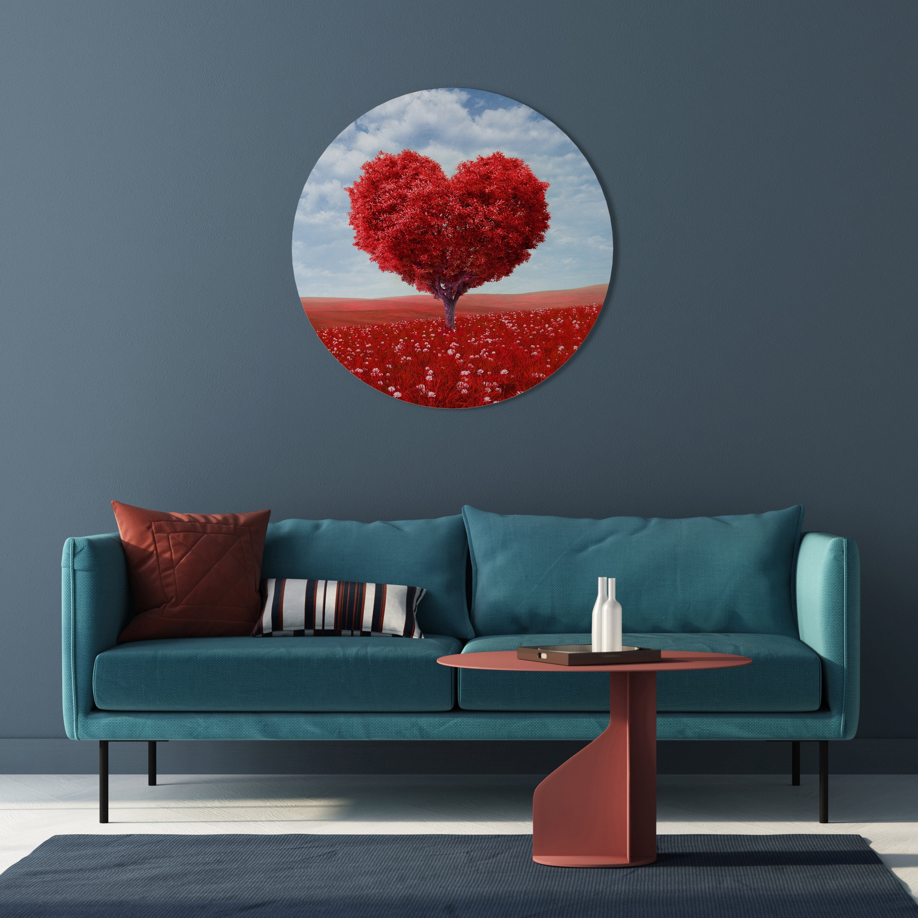 Runde Wandkunst „Love's Embrace“