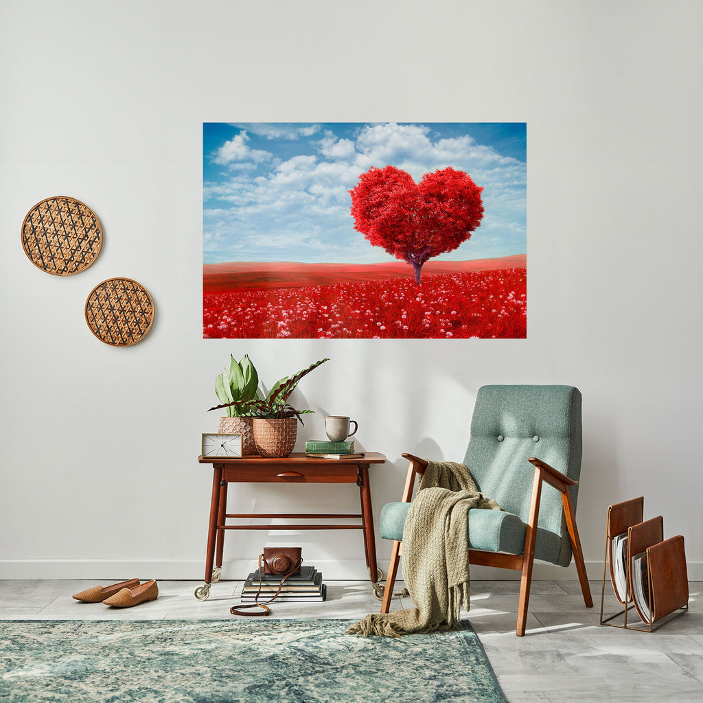 LOVE’S EMBRACE Peel and Stick Horizontal Poster
