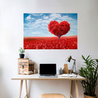 LOVE’S EMBRACE Selbstklebendes Horizontal-Poster