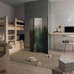 MISTY FOREST Dekorativer Paravent - 3-teilig