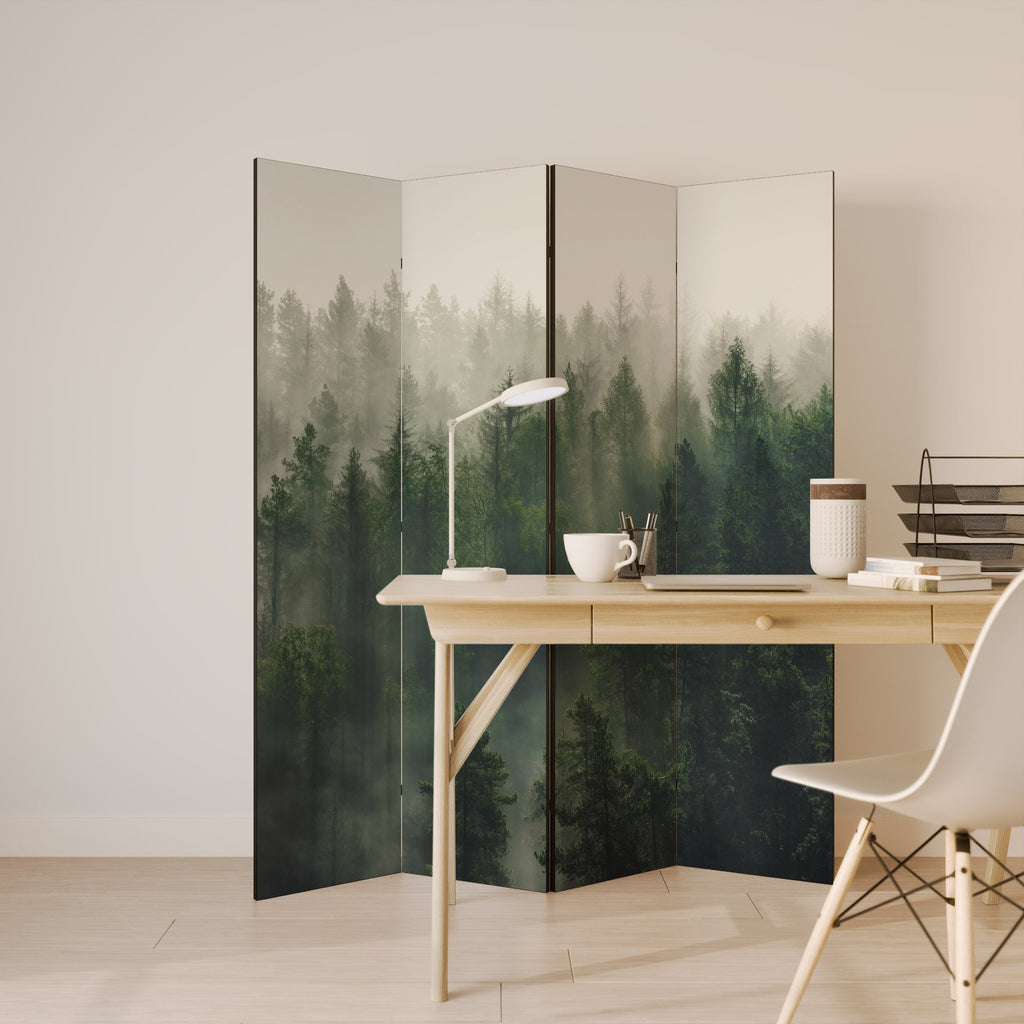 Dekorativer 4-teiliger Raumteiler MISTY FOREST