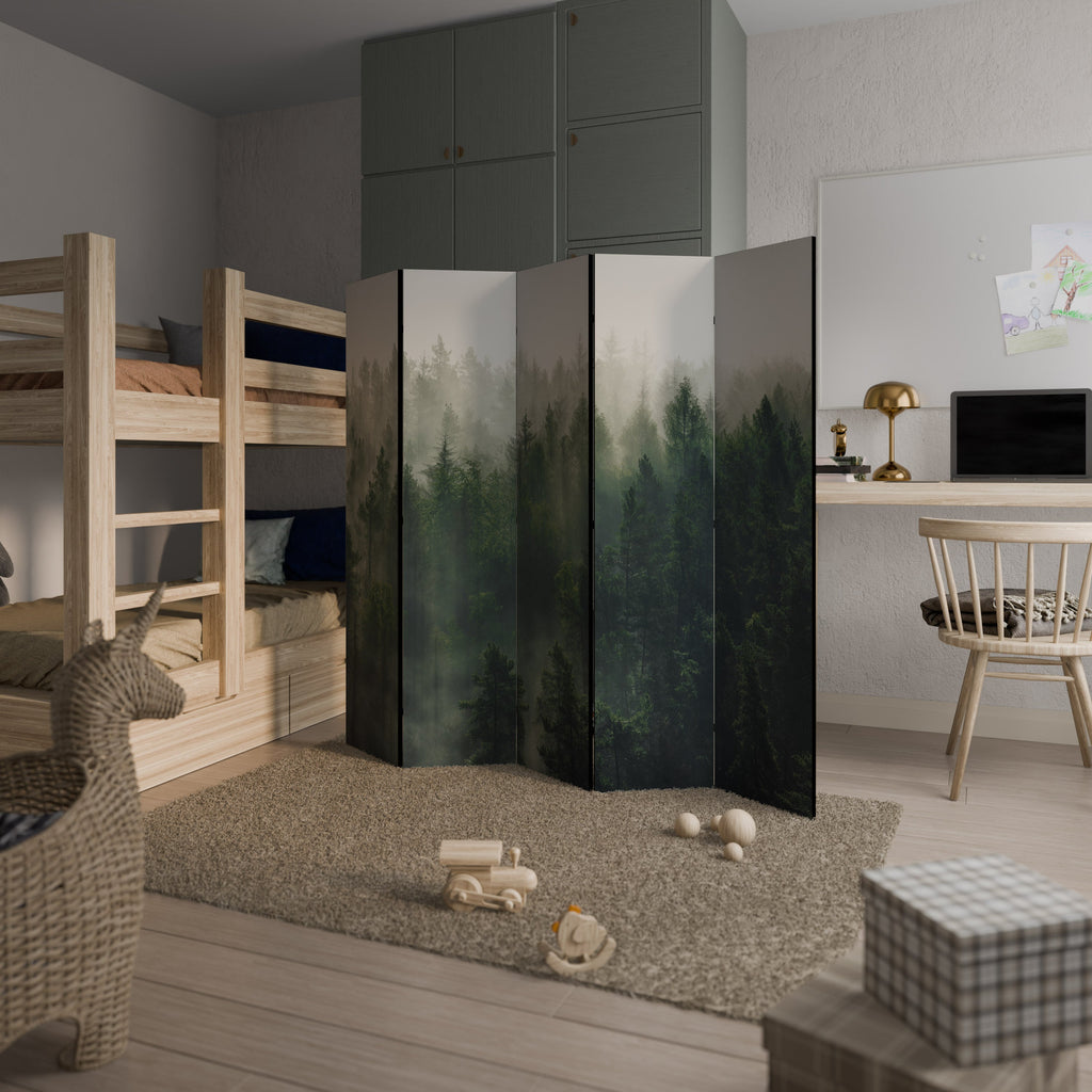MISTY FOREST Decorative 5-Panel Room Divider