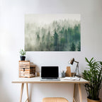 MISTY FOREST Selbstklebendes Horizontal-Poster