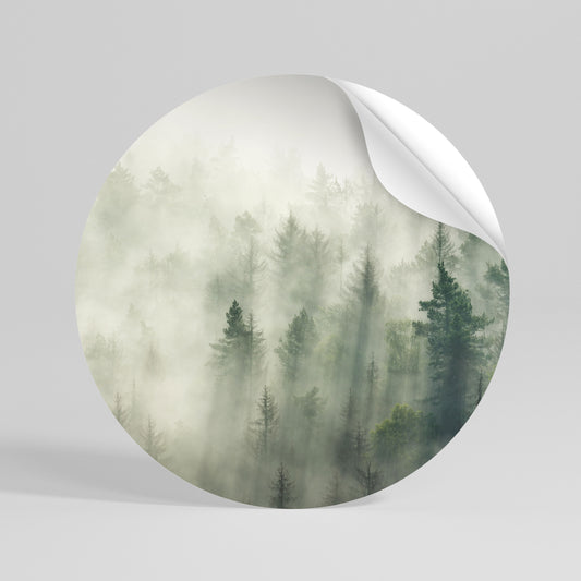 MISTY FOREST Runder Wandsticker zum Abziehen und Aufkleben