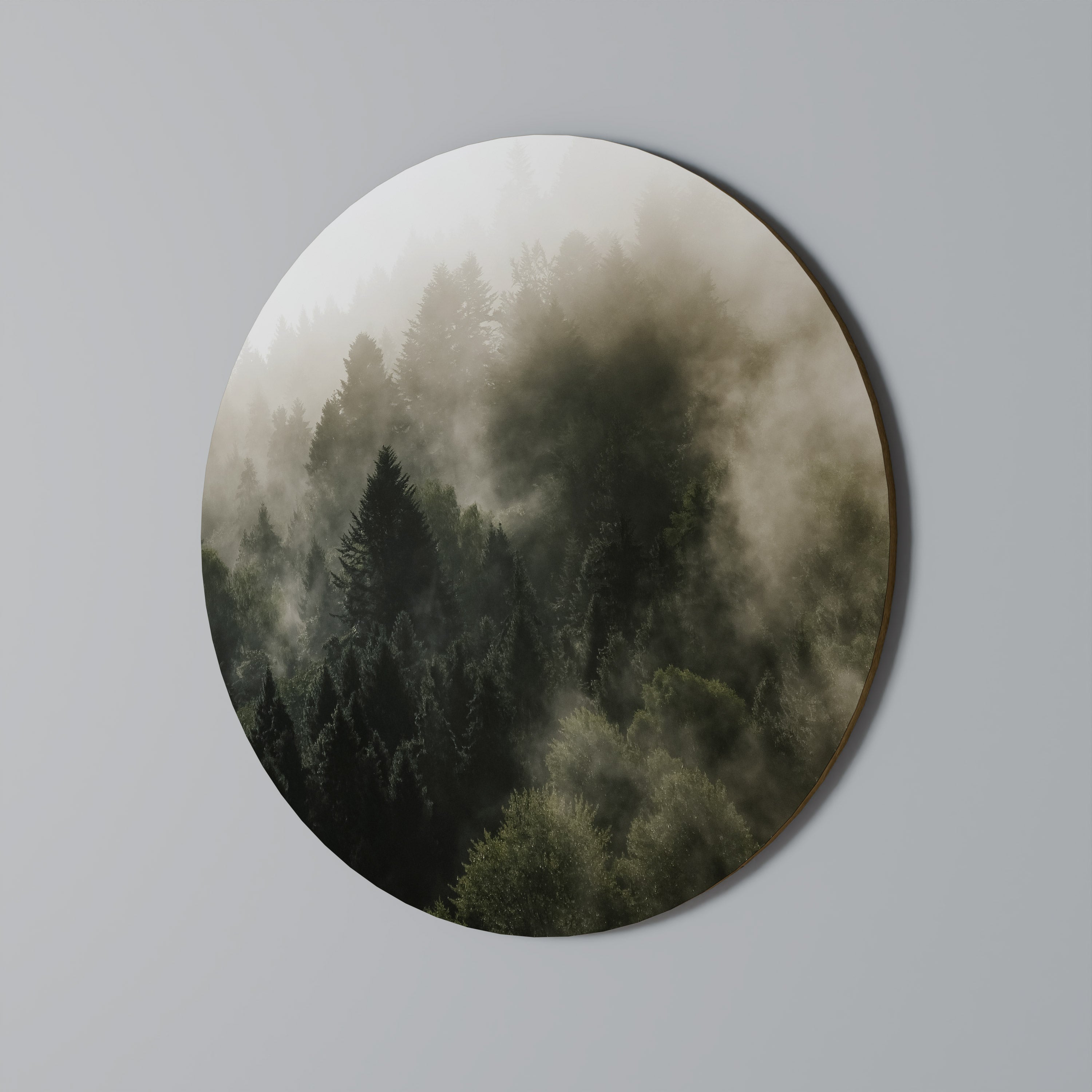 Runde Wandkunst „MISTY HIGHLANDS“