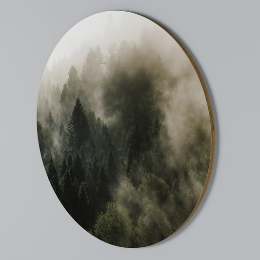 MISTY HIGHLANDS Rundes Wandbild