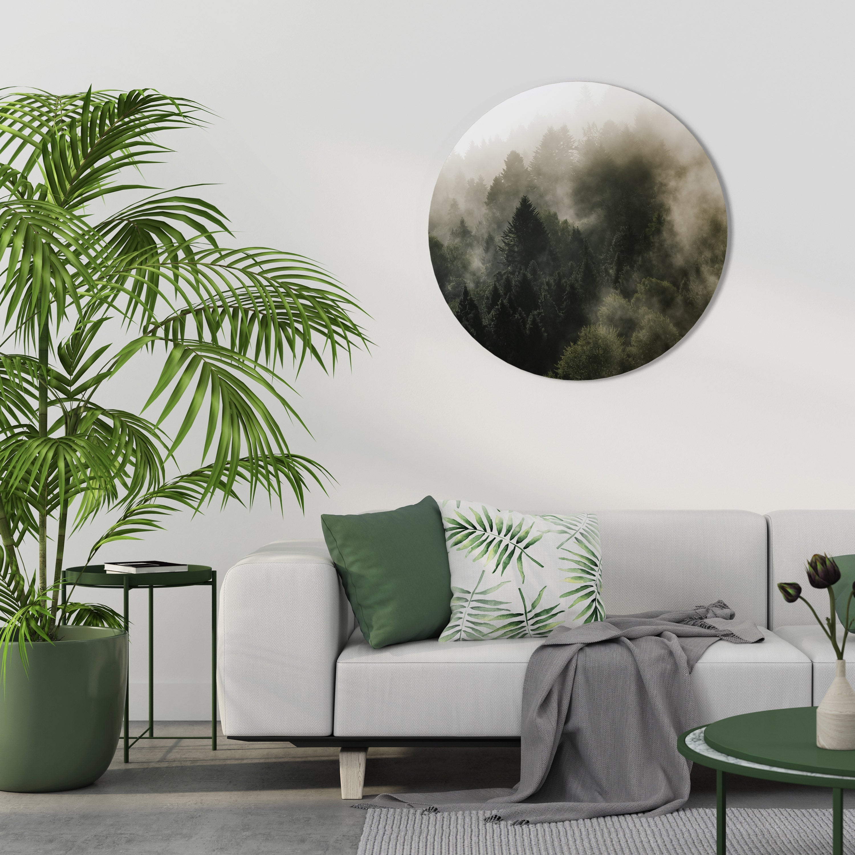 Runde Wandkunst „MISTY HIGHLANDS“