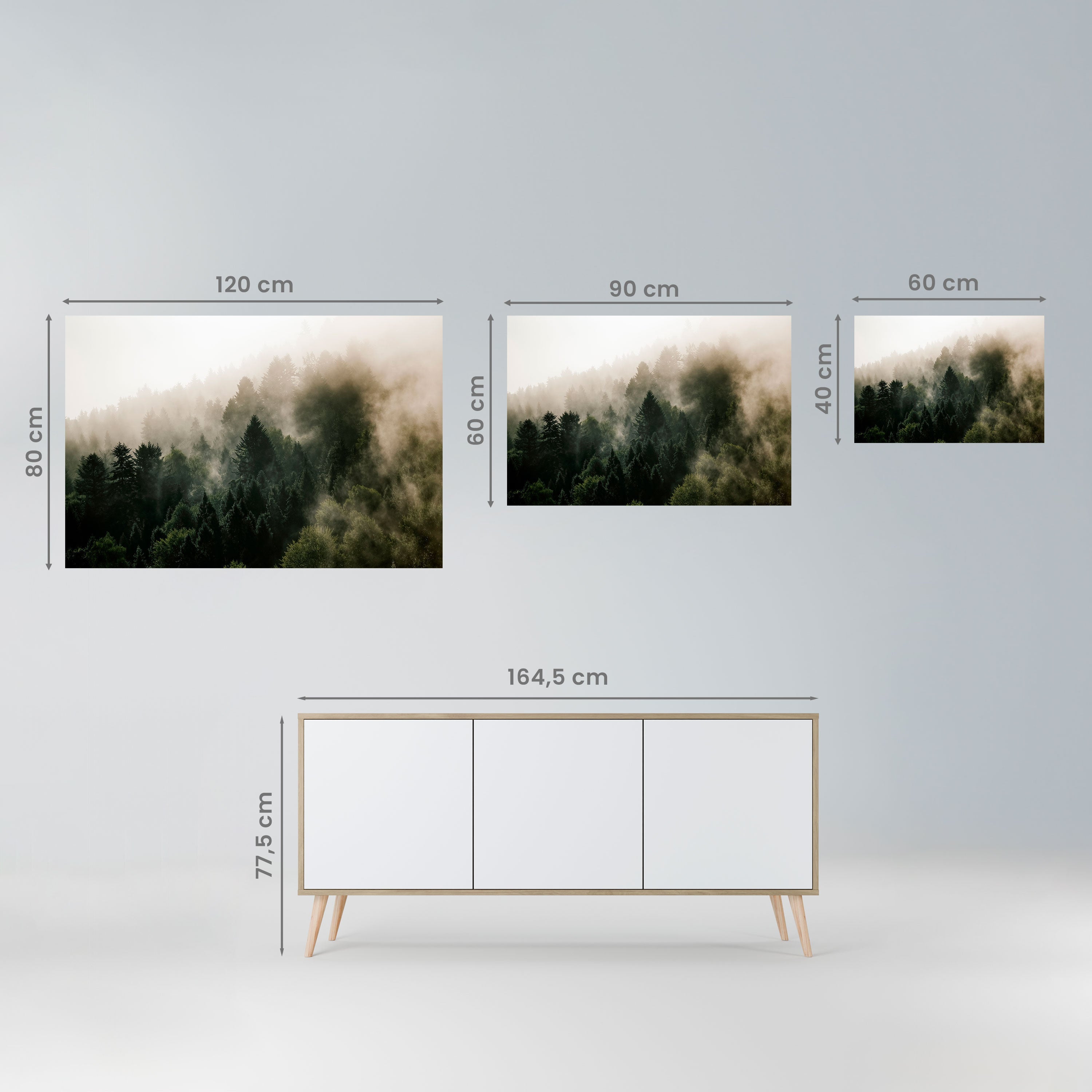 MISTY HIGHLANDS Horizontales Poster zum Abziehen und Aufkleben