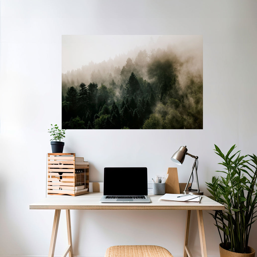 MISTY HIGHLANDS Horizontales Poster zum Abziehen und Aufkleben