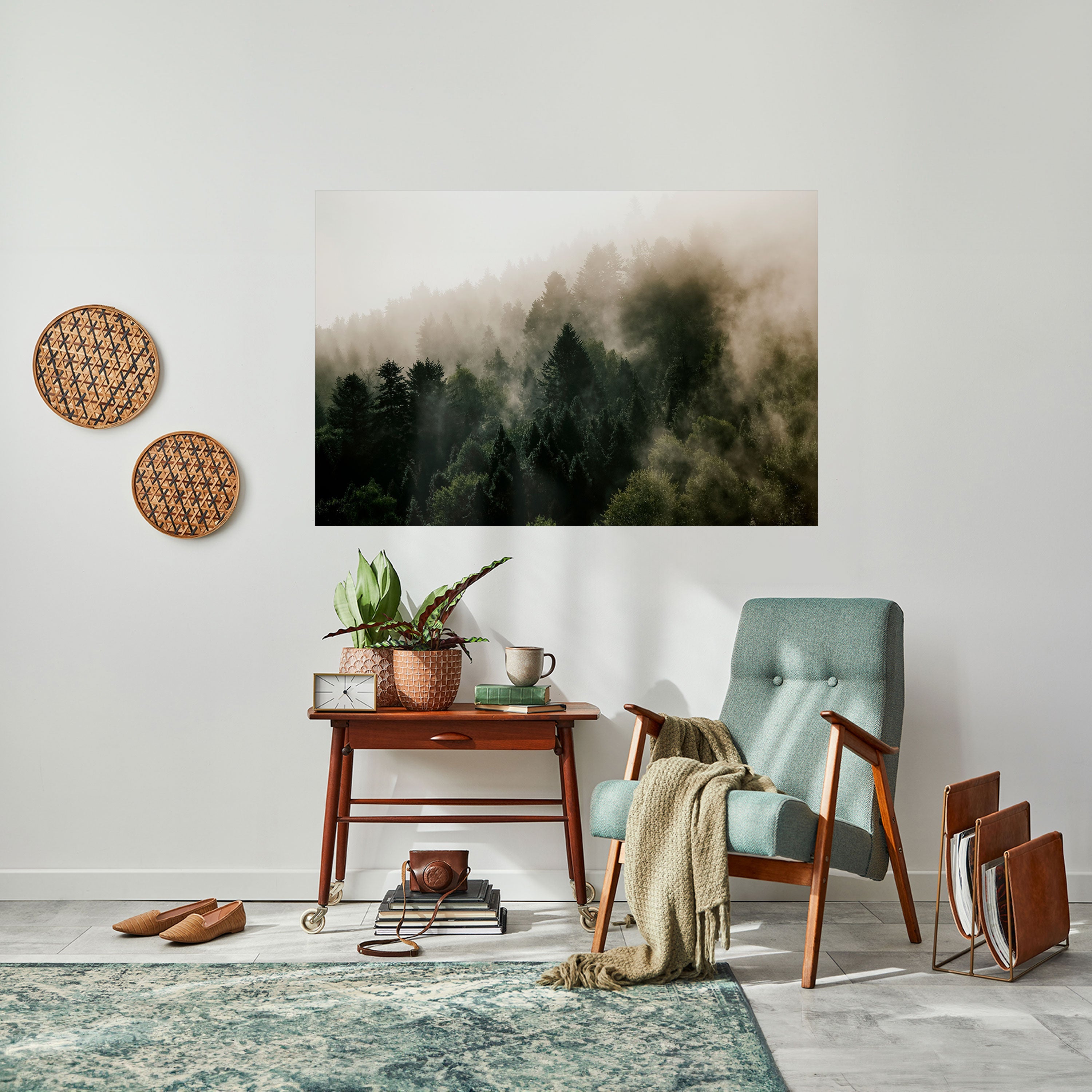 MISTY HIGHLANDS Horizontales Poster zum Abziehen und Aufkleben