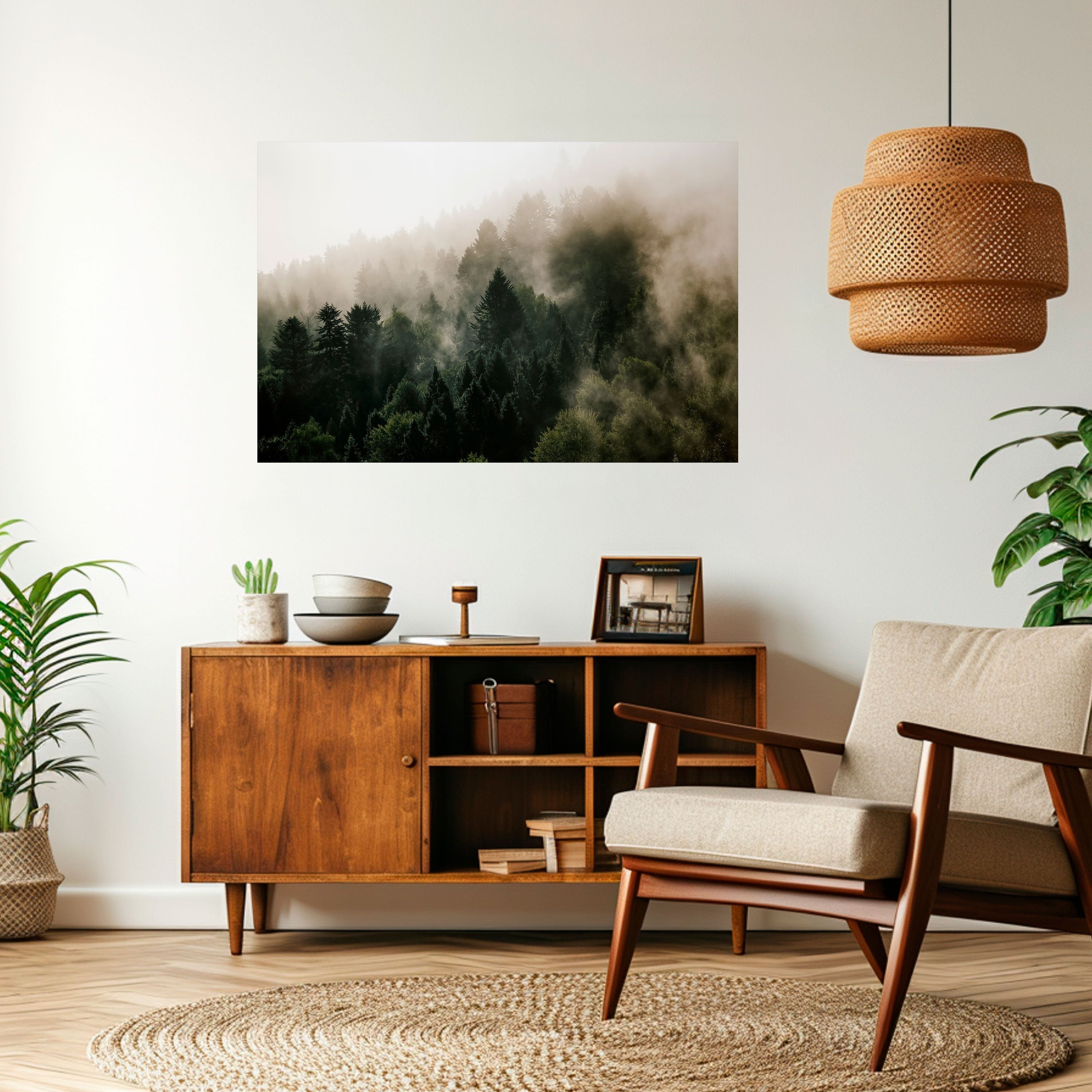 MISTY HIGHLANDS Horizontales Poster zum Abziehen und Aufkleben